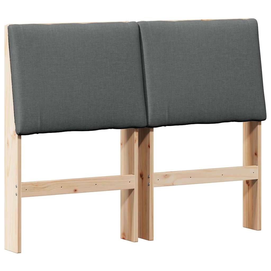 Gepolstertes Kopfteil Dunkelgrau 135 cm Massives Kiefernholz