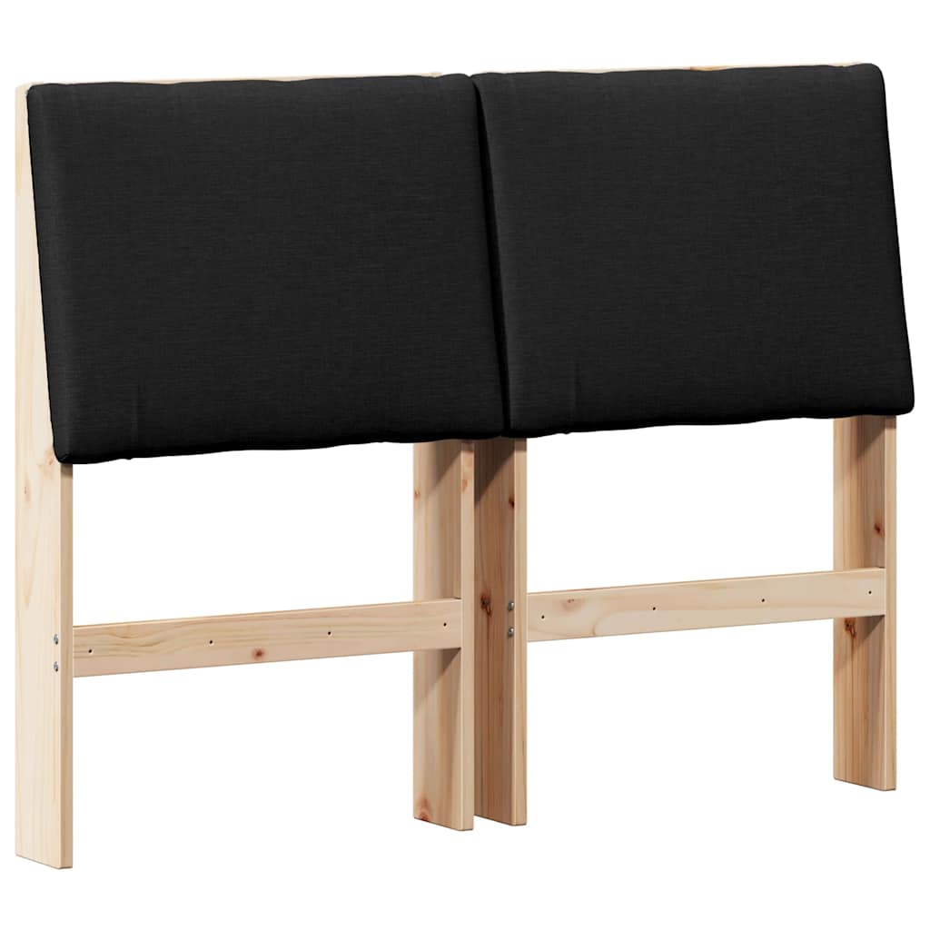 Gepolstertes Kopfteil Schwarz 135 cm Massives Kiefernholz