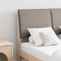 Gepolstertes Kopfteil Taupe 135 cm Massives Kiefernholz
