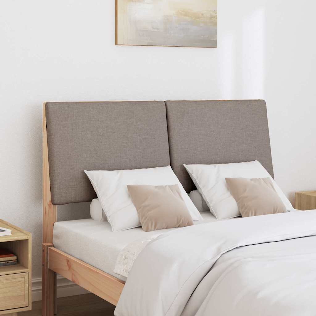 Gepolstertes Kopfteil Taupe 135 cm Massives Kiefernholz