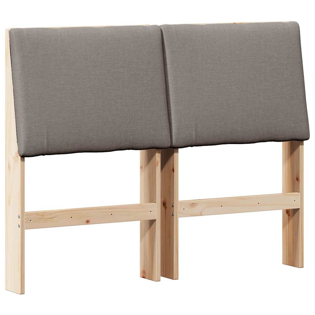 Gepolstertes Kopfteil Taupe 135 cm Massives Kiefernholz