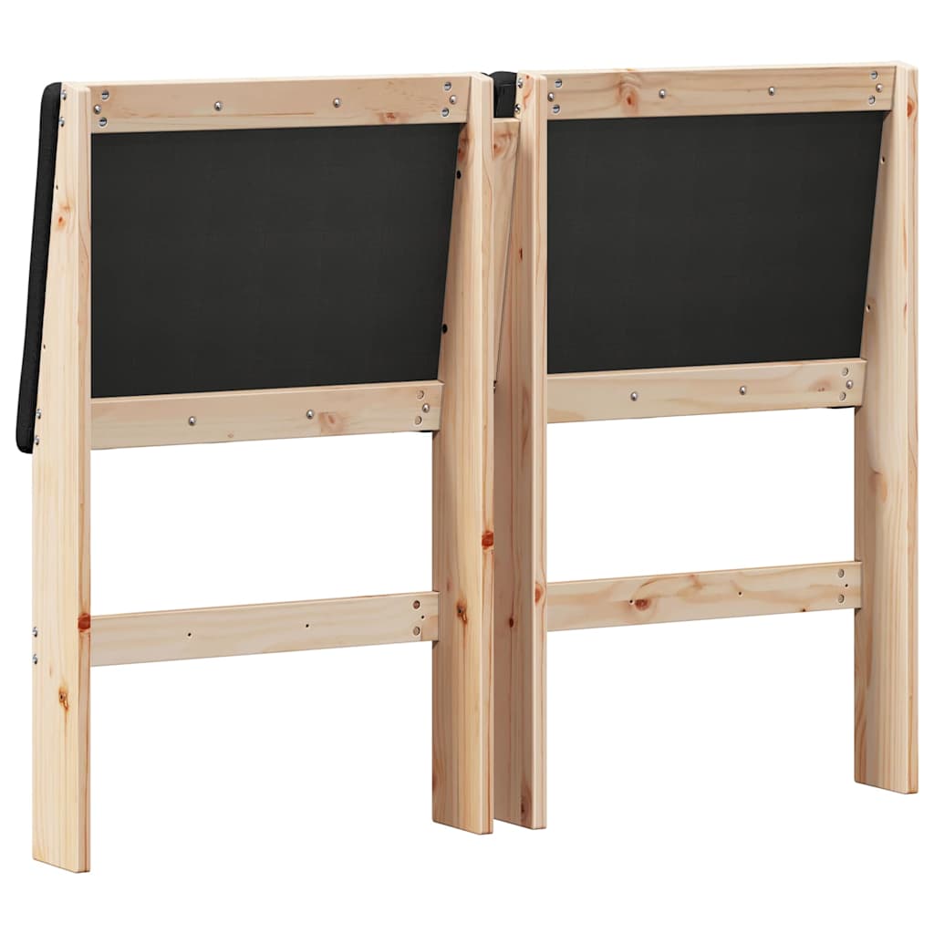 Gepolstertes Kopfteil Schwarz 120 cm Massives Kiefernholz