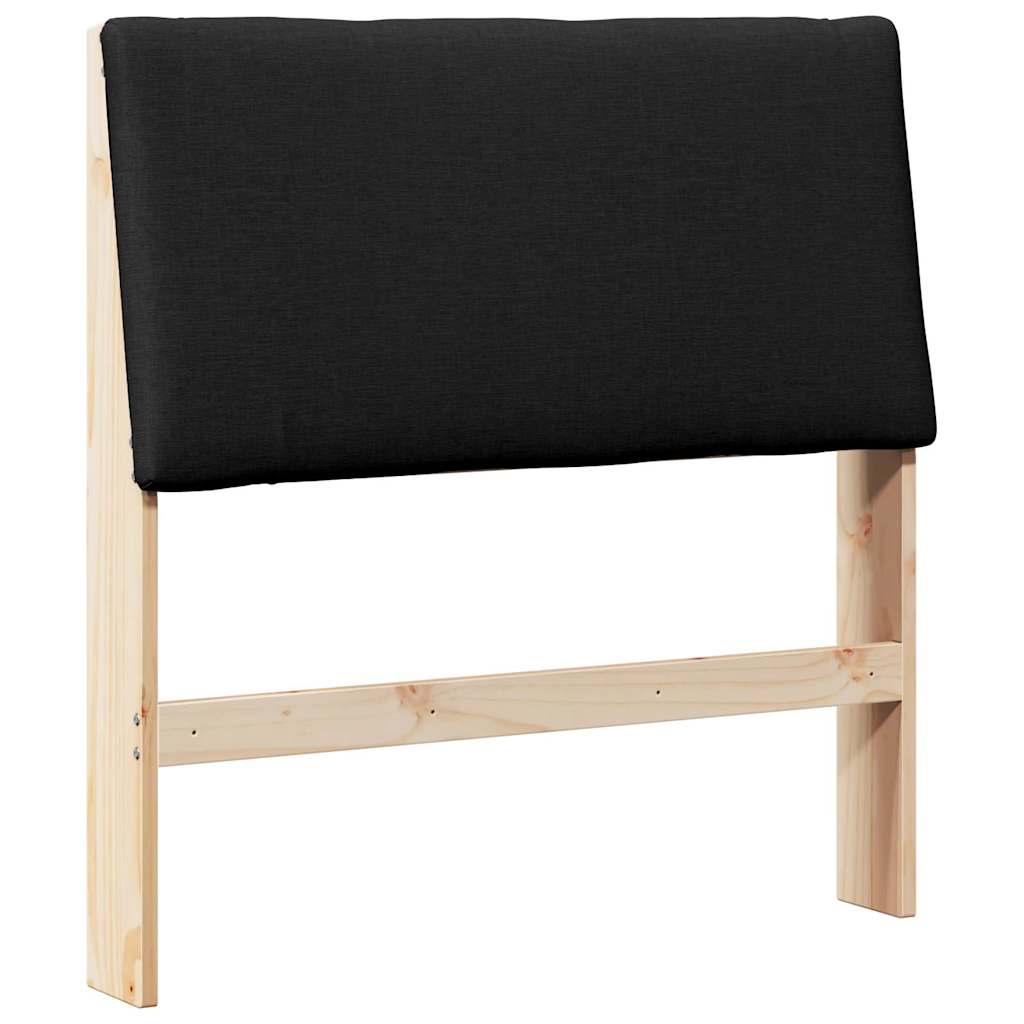 Gepolstertes Kopfteil Schwarz 90 cm Massives Kiefernholz