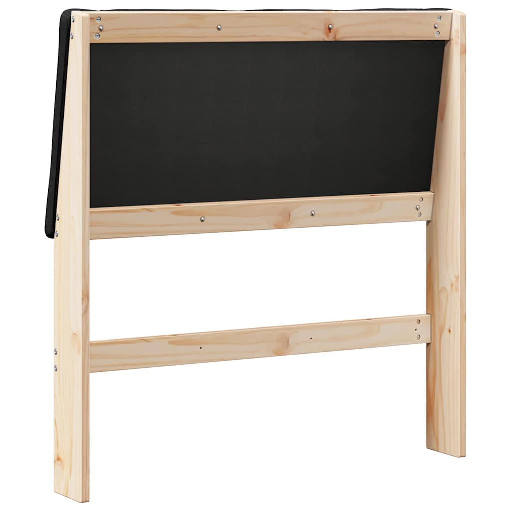 Gepolstertes Kopfteil Schwarz 90 cm Massives Kiefernholz