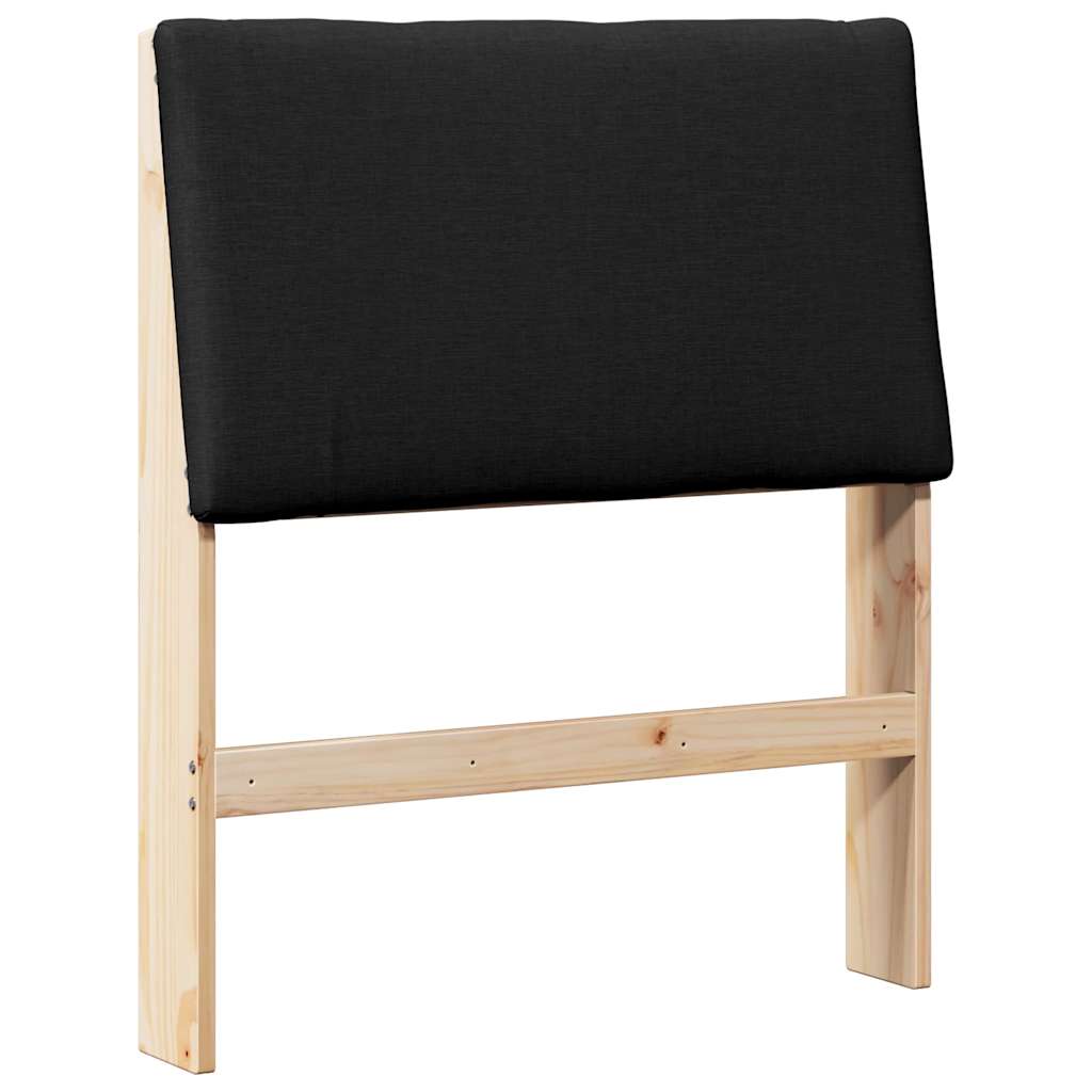 Gepolstertes Kopfteil Schwarz 75 cm Massives Kiefernholz