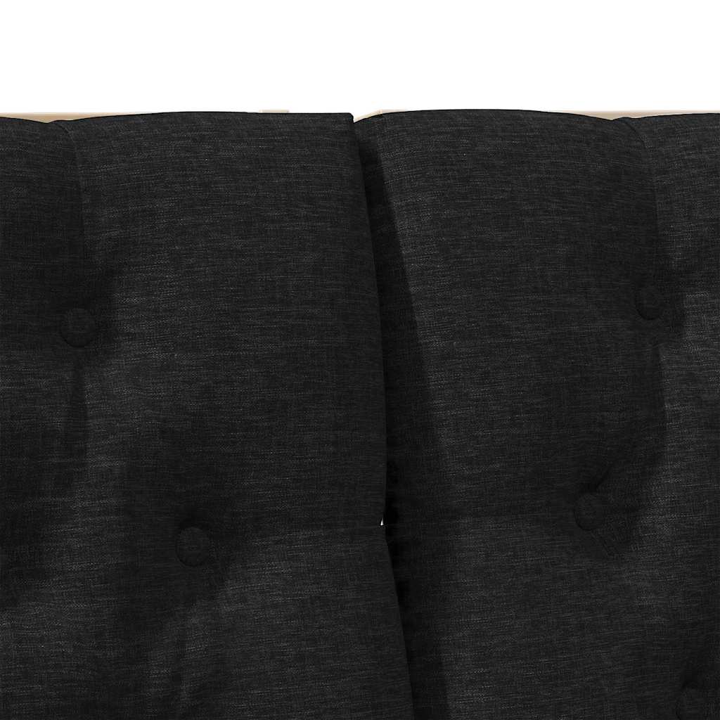 Gepolstertes Kopfteil Schwarz 200 cm Massives Kiefernholz