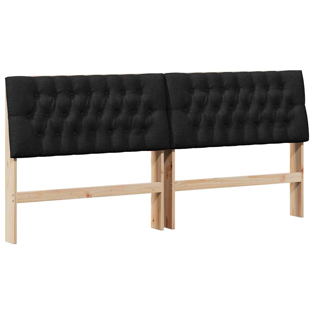 Gepolstertes Kopfteil Schwarz 200 cm Massives Kiefernholz
