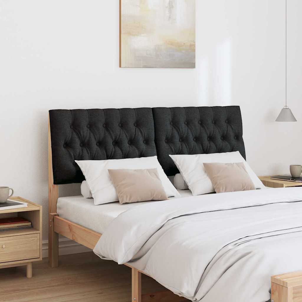 Gepolstertes Kopfteil Schwarz 160 cm Massives Kiefernholz