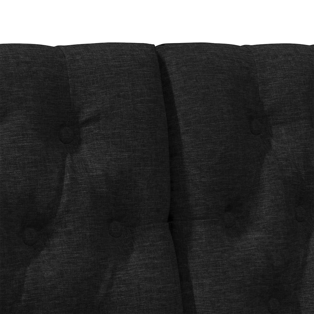 Gepolstertes Kopfteil Schwarz 150 cm Massives Kiefernholz