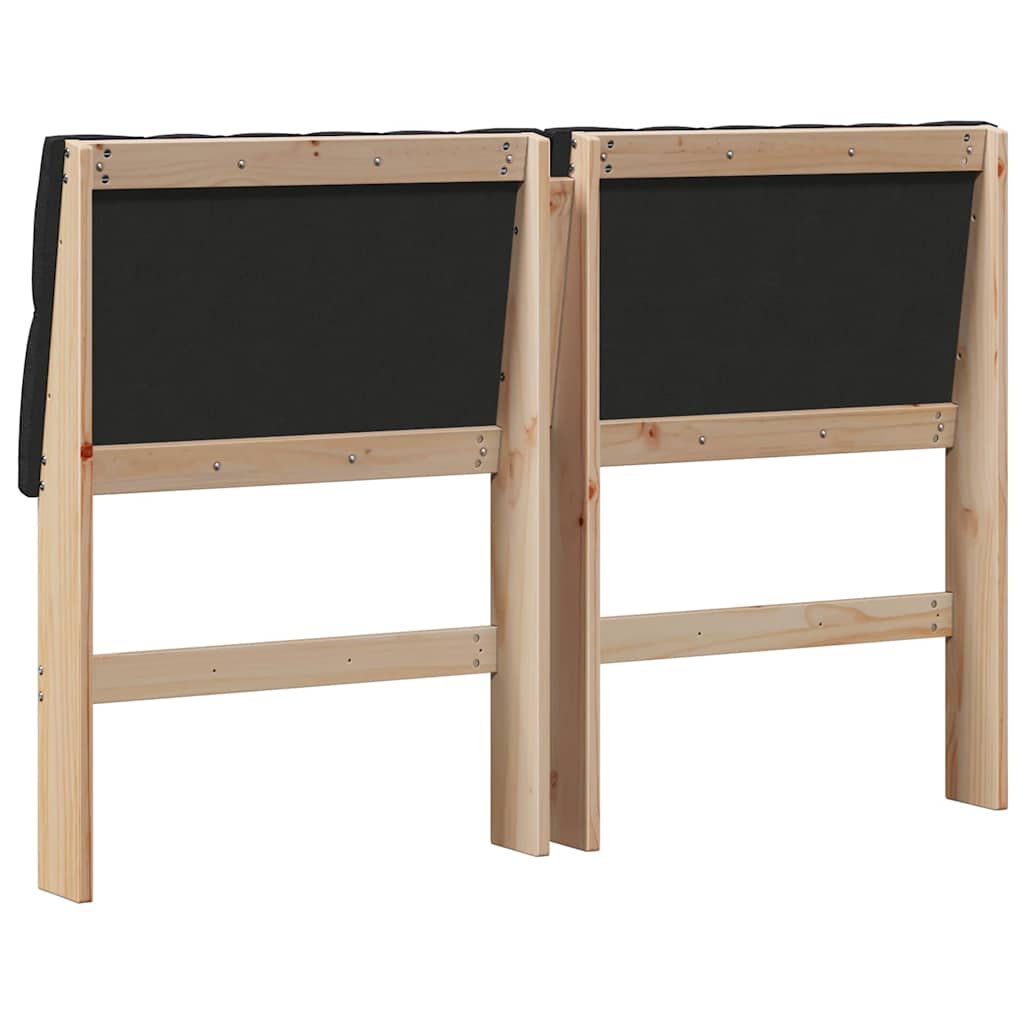 Gepolstertes Kopfteil Schwarz 140 cm Massives Kiefernholz