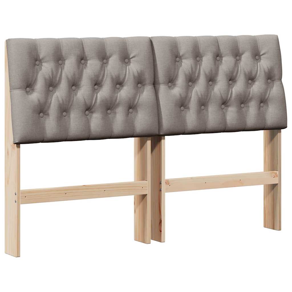 Gepolstertes Kopfteil Taupe 140 cm Massives Kiefernholz