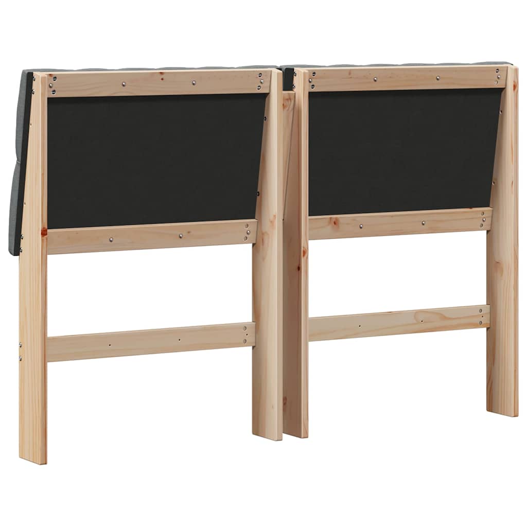 Gepolstertes Kopfteil Dunkelgrau 135 cm Massives Kiefernholz