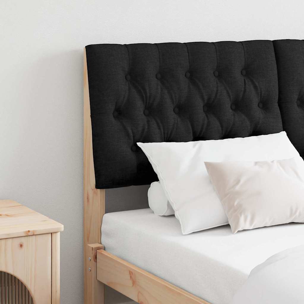 Gepolstertes Kopfteil Schwarz 135 cm Massives Kiefernholz
