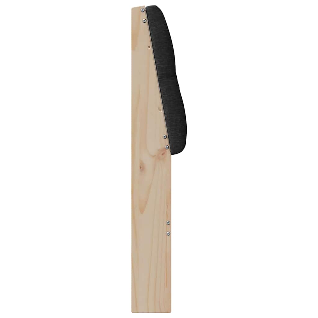 Gepolstertes Kopfteil Schwarz 135 cm Massives Kiefernholz
