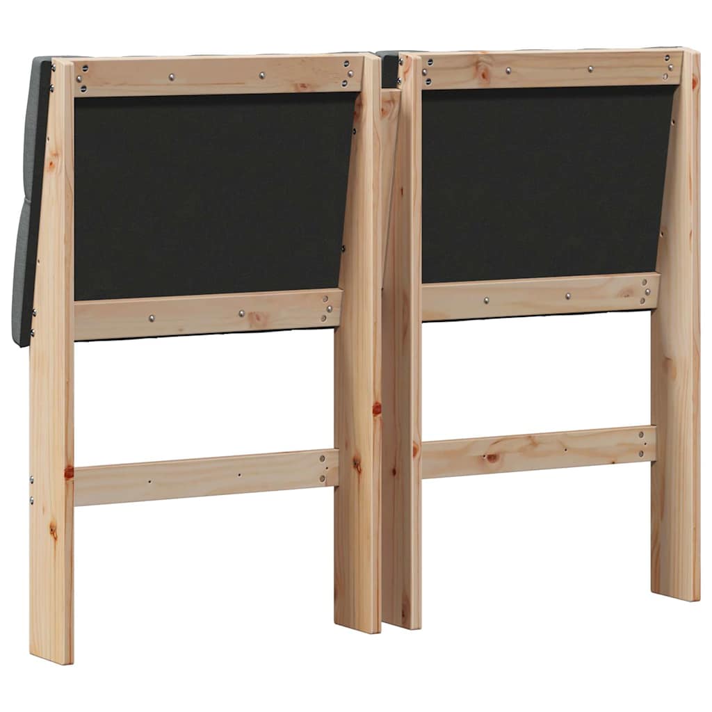 Gepolstertes Kopfteil Dunkelgrau 120 cm Massives Kiefernholz