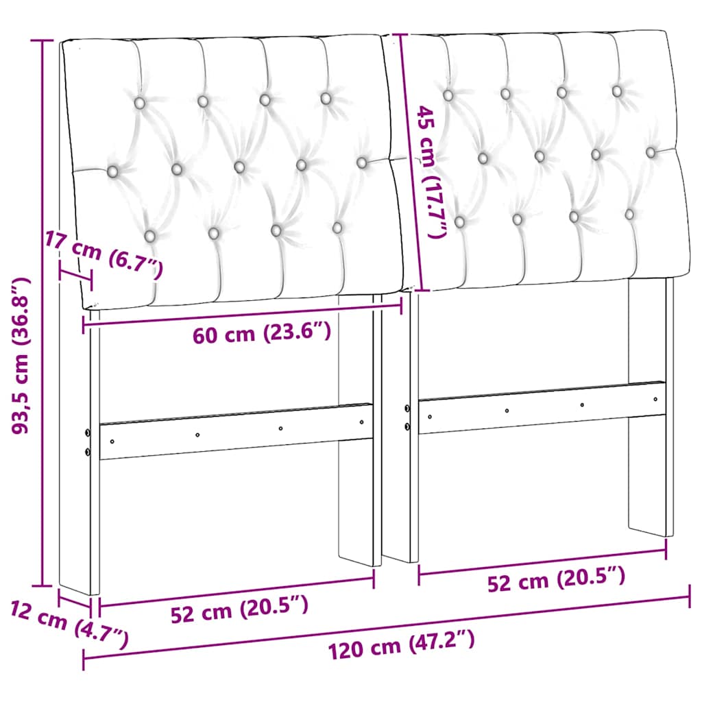 Gepolstertes Kopfteil Taupe 120 cm Massives Kiefernholz