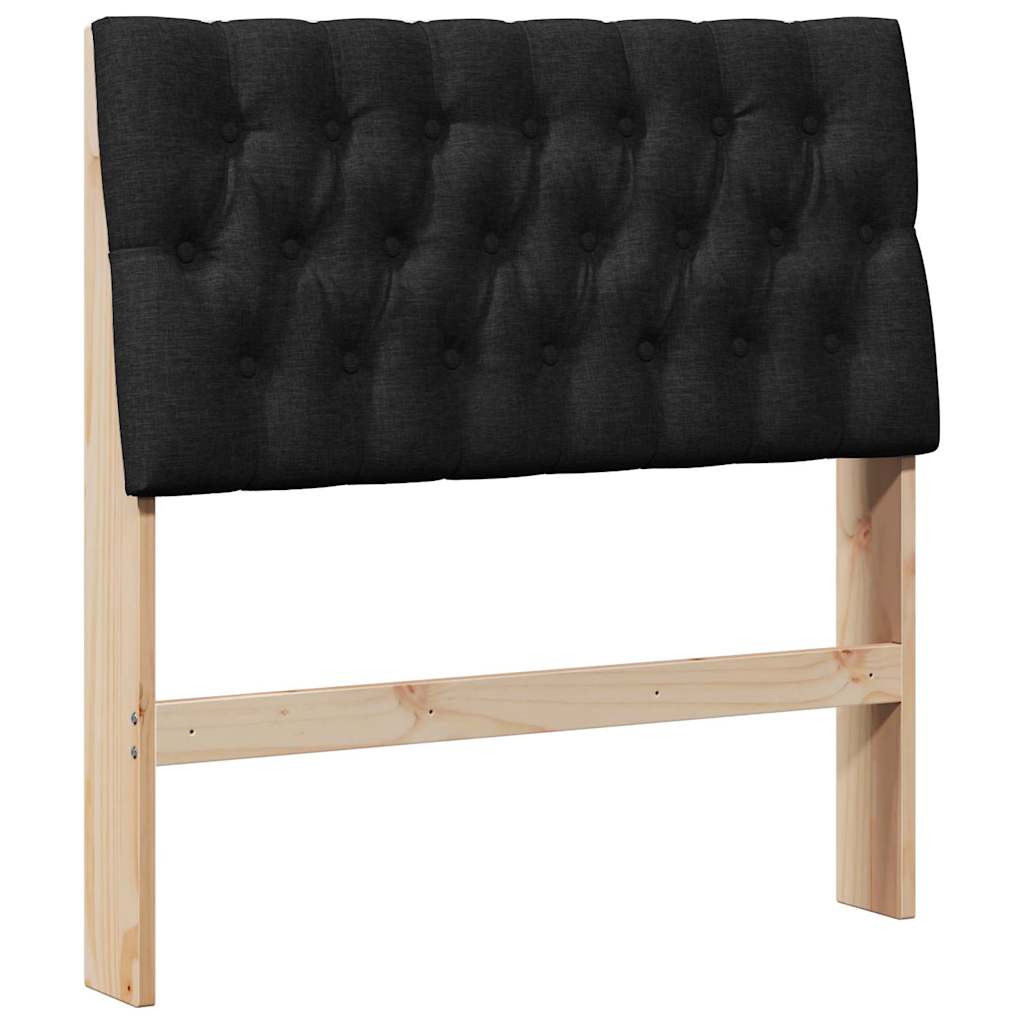 Gepolstertes Kopfteil Schwarz 90 cm Massives Kiefernholz