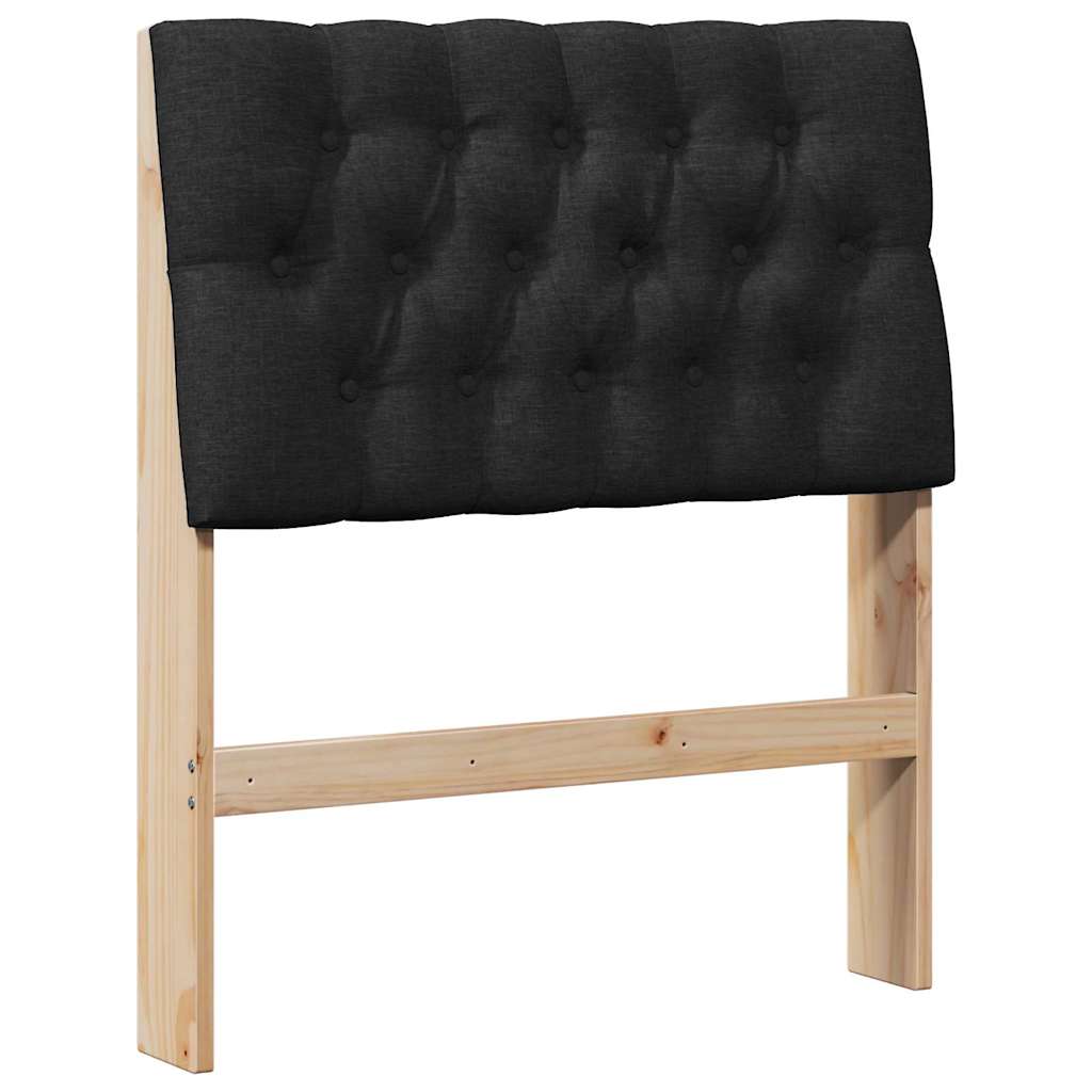 Gepolstertes Kopfteil Schwarz 75 cm Massives Kiefernholz