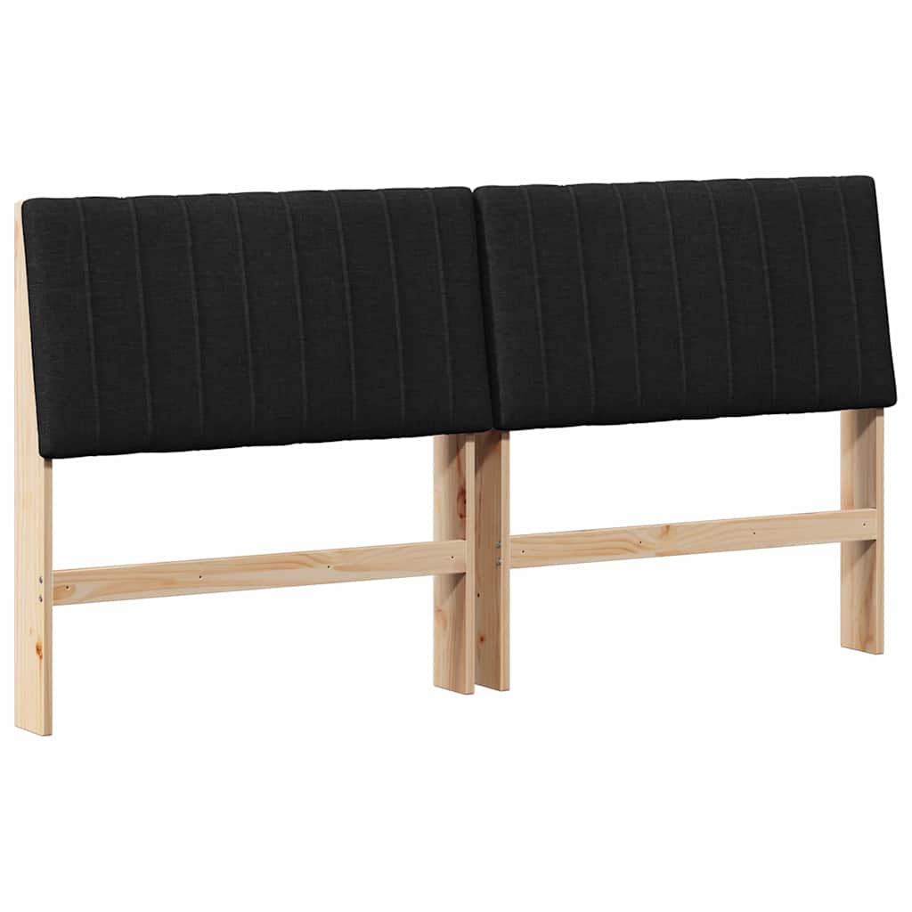 Gepolstertes Kopfteil Schwarz 200 cm Massives Kiefernholz