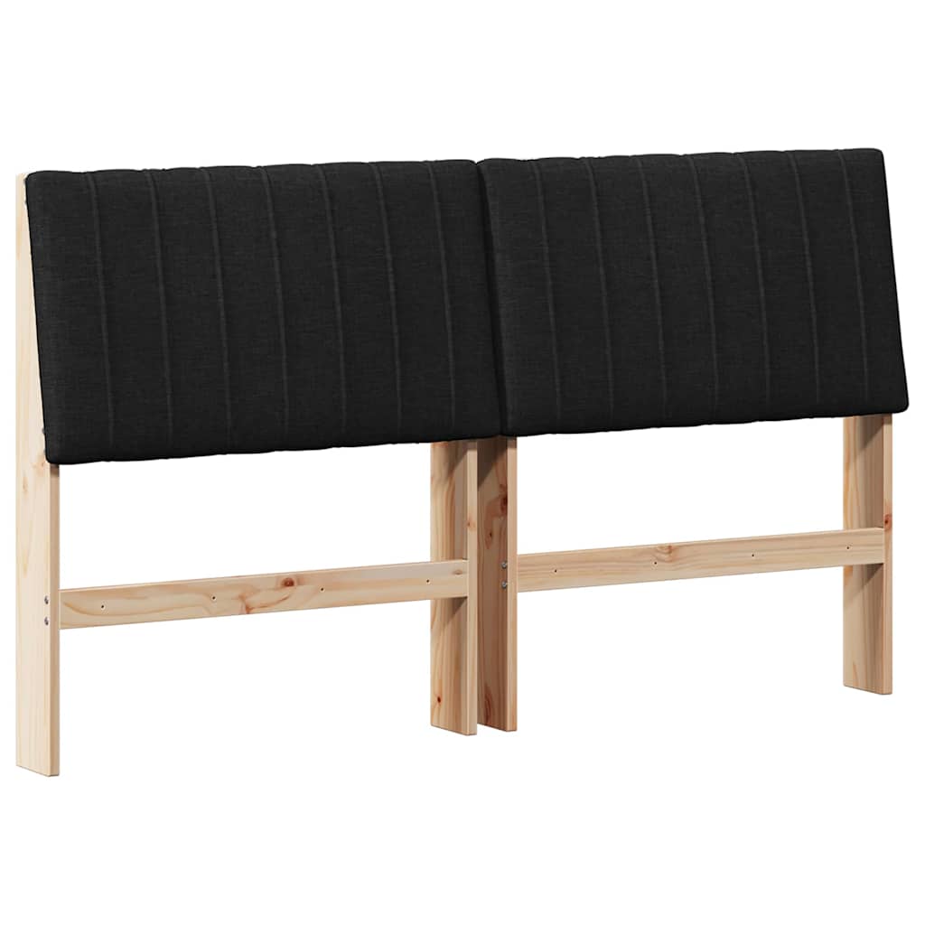 Gepolstertes Kopfteil Schwarz 160 cm Massives Kiefernholz