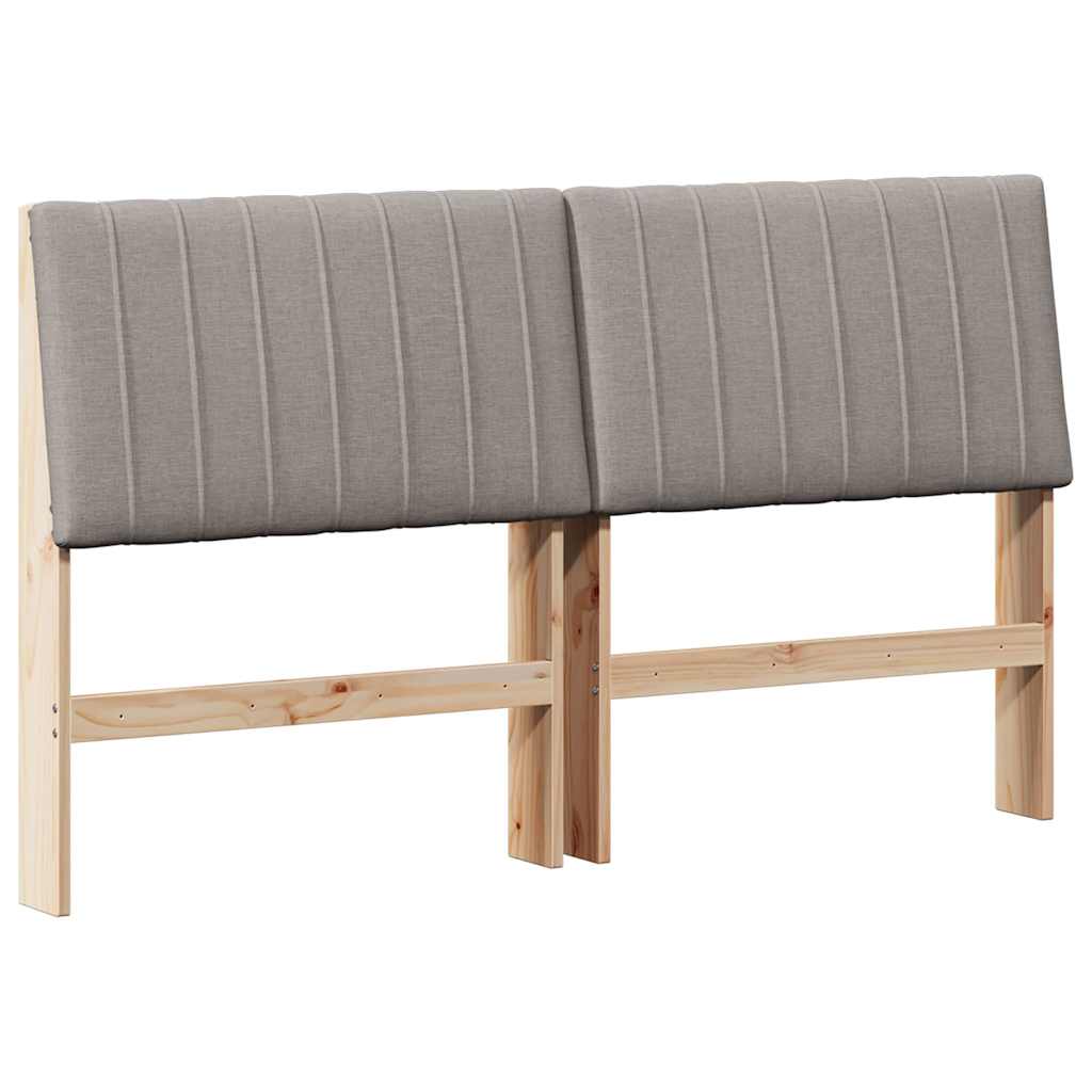 Gepolstertes Kopfteil Taupe 160 cm Massives Kiefernholz