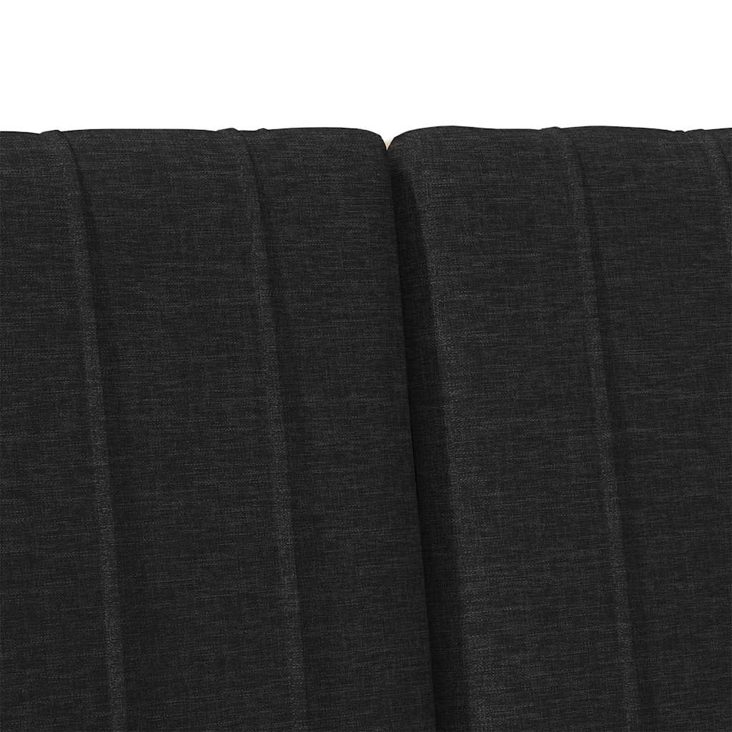 Gepolstertes Kopfteil Schwarz 135 cm Massives Kiefernholz