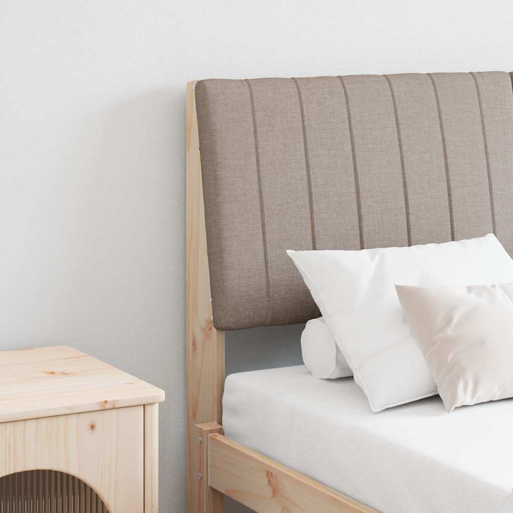 Gepolstertes Kopfteil Taupe 135 cm Massives Kiefernholz