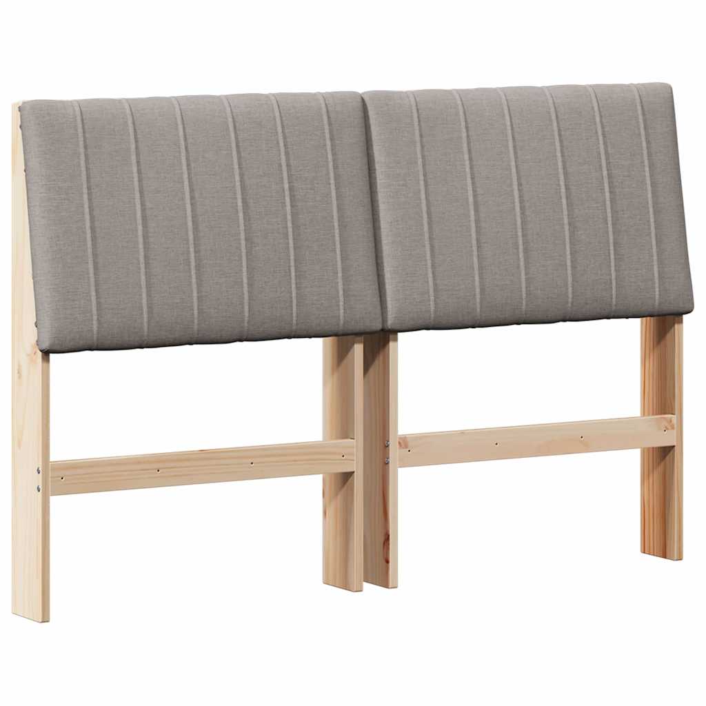 Gepolstertes Kopfteil Taupe 135 cm Massives Kiefernholz