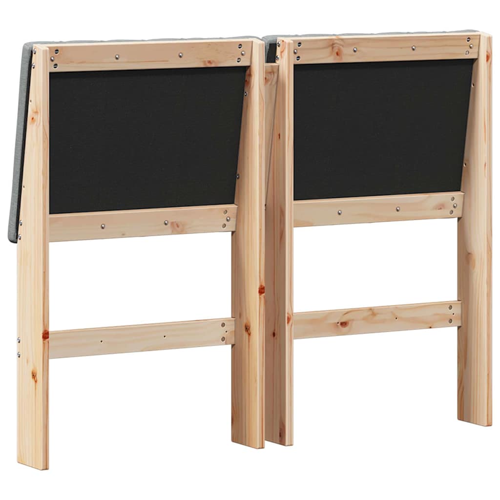 Gepolstertes Kopfteil Dunkelgrau 120 cm Massives Kiefernholz