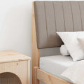 Gepolstertes Kopfteil Taupe 100 cm Massives Kiefernholz