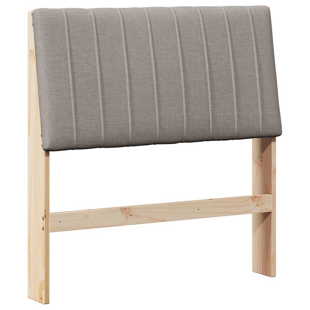 Gepolstertes Kopfteil Taupe 90 cm Massives Kiefernholz