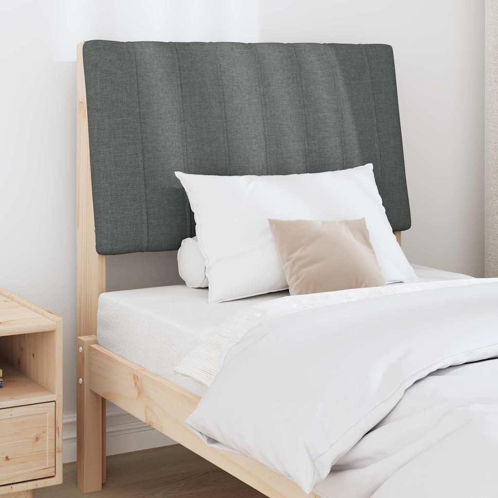 Gepolstertes Kopfteil Dunkelgrau 80 cm Massives Kiefernholz
