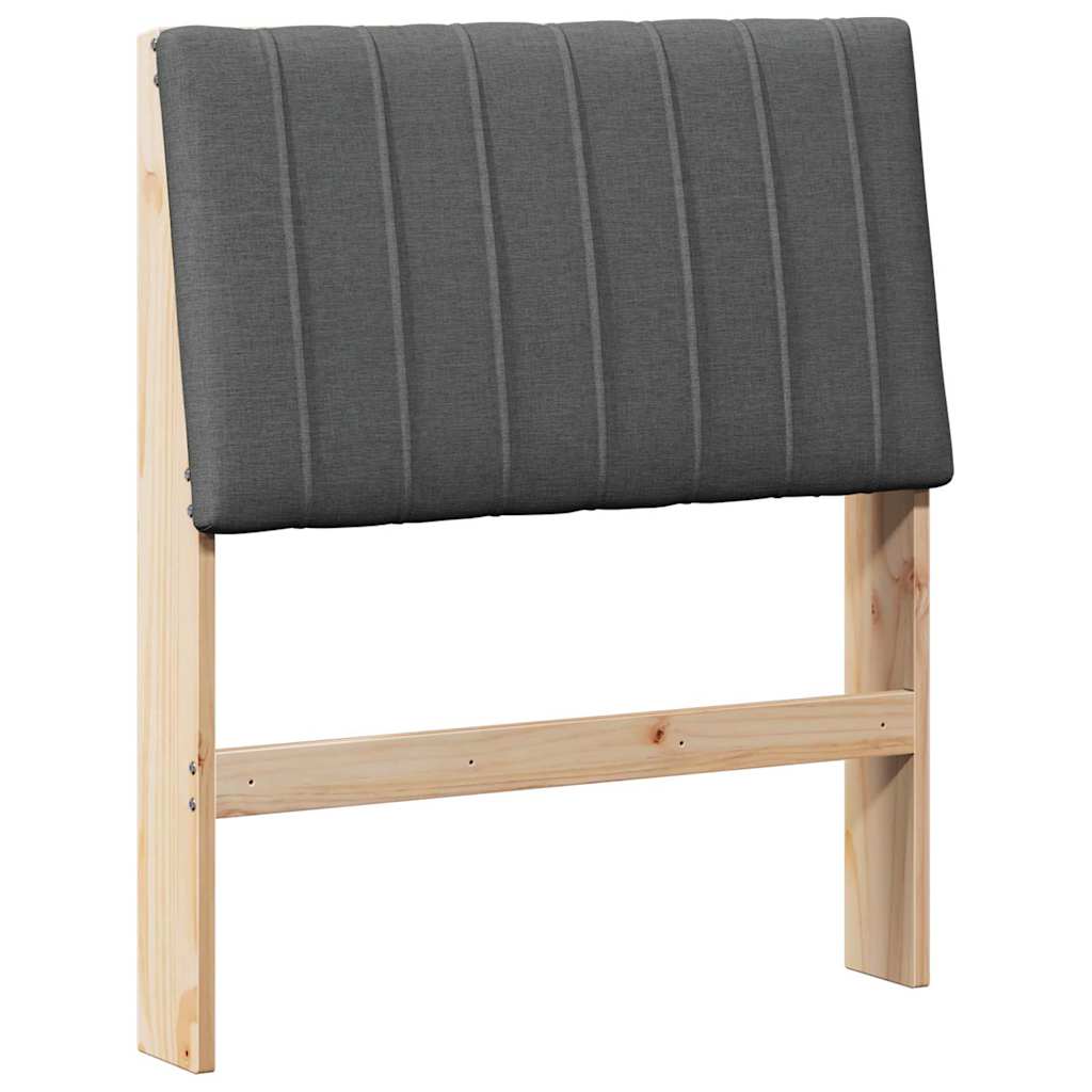 Gepolstertes Kopfteil Dunkelgrau 80 cm Massives Kiefernholz