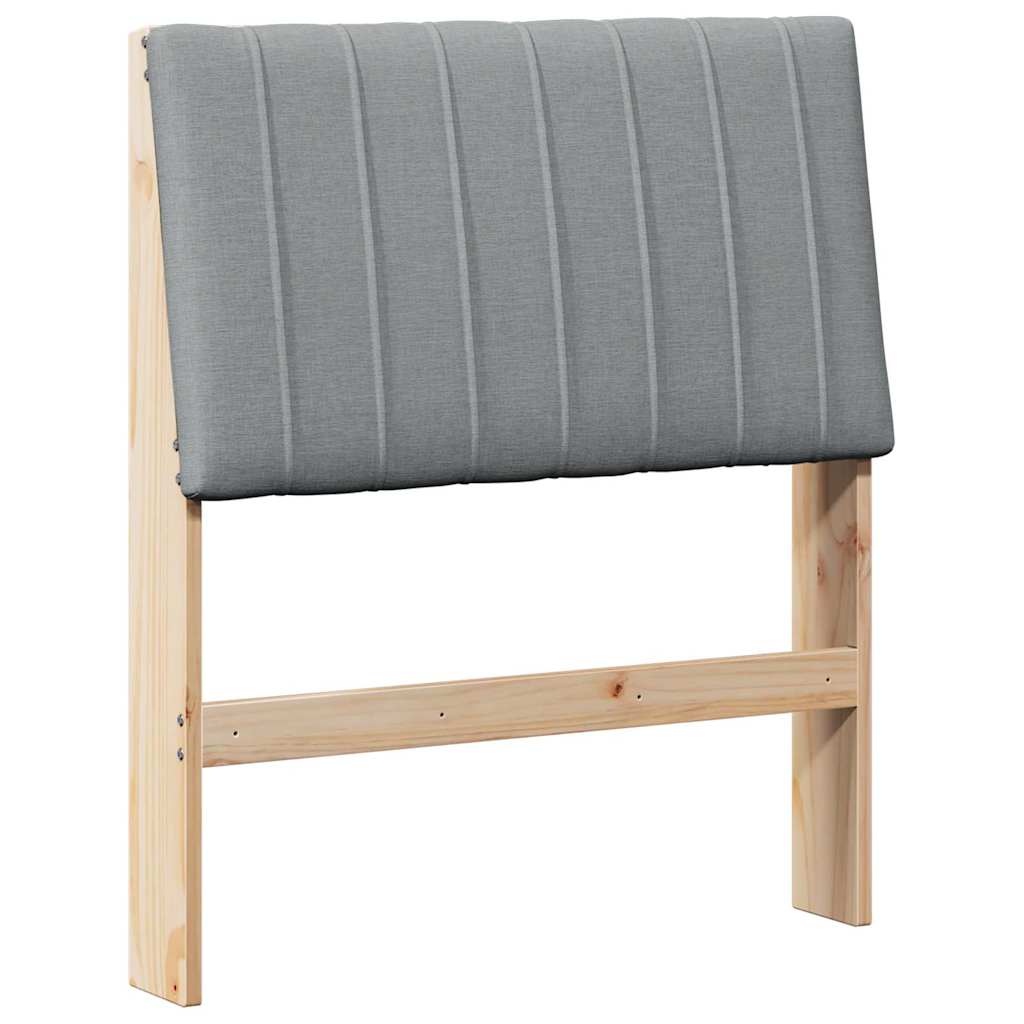 Gepolstertes Kopfteil Hellgrau 75 cm Massives Kiefernholz