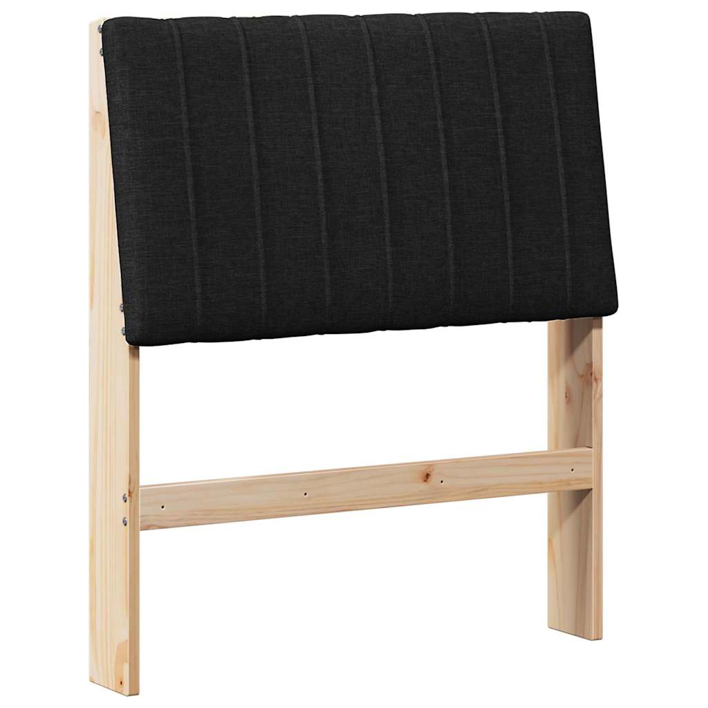 Gepolstertes Kopfteil Schwarz 75 cm Massives Kiefernholz