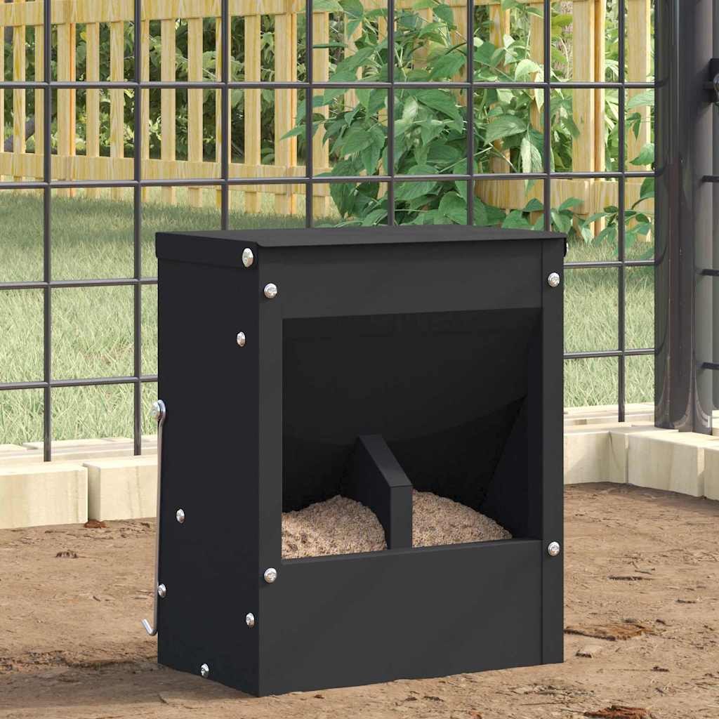 Kaninchenfütterer Schwarz 20 x 12,5 x 25 cm Kaltgewalzter Stahl