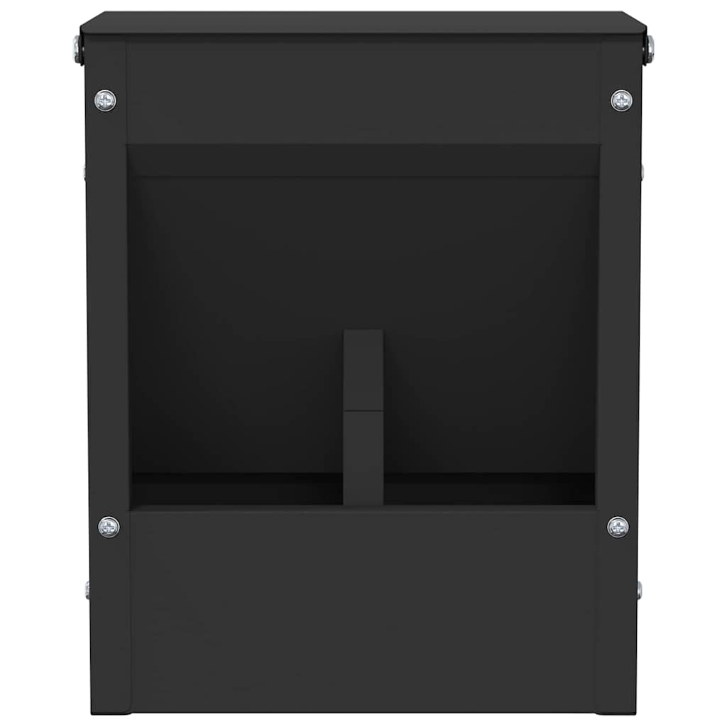 Kaninchenfütterer Schwarz 20 x 12,5 x 25 cm Kaltgewalzter Stahl