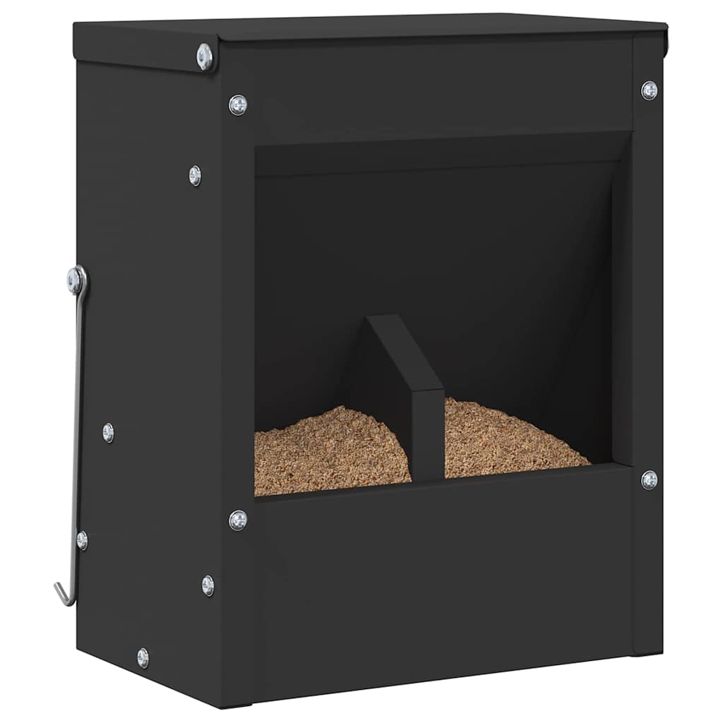 Kaninchenfütterer Schwarz 20 x 12,5 x 25 cm Kaltgewalzter Stahl