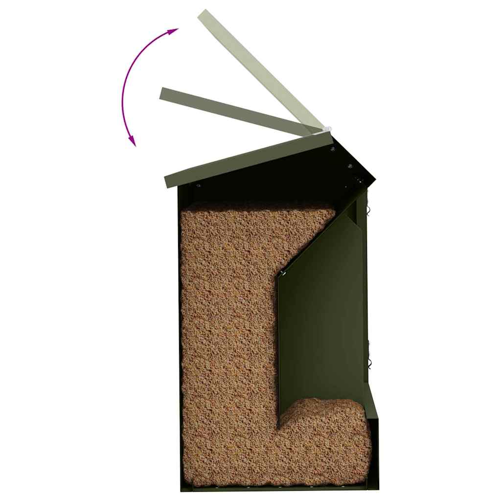 Kaninchenfütterer Olive Grün 64,5 x 25,5 x 45,5 cm
