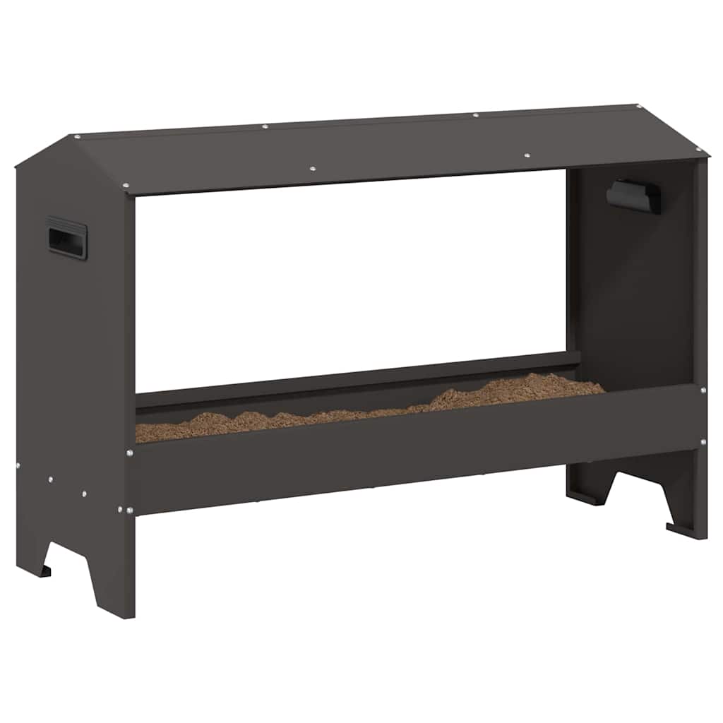 Hühnerfütterungsrinne Schwarz 81 x 32 x 53,5 cm