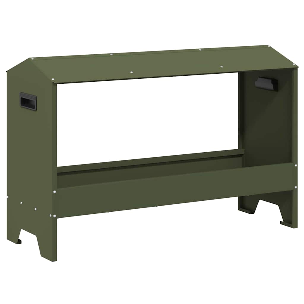 Hühnerfütterungsrinne Olive Grün 81 x 32 x 53,5 cm