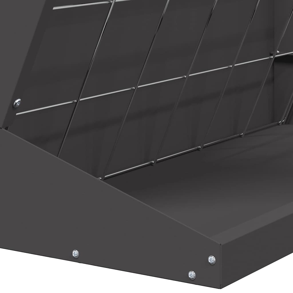 Heu Futterspender Schwarz 71 x 33 x 70 cm Kaltgewalzter Stahl