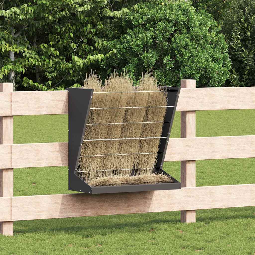 Heu Futterspender Schwarz 71 x 33 x 70 cm Kaltgewalzter Stahl
