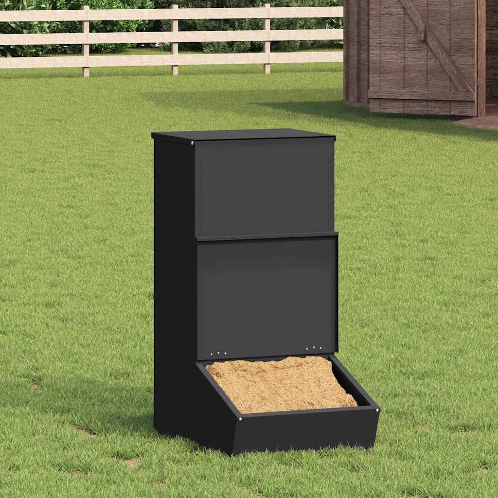 Schweinfutterspender Schwarz 55 x 38 x 76 cm