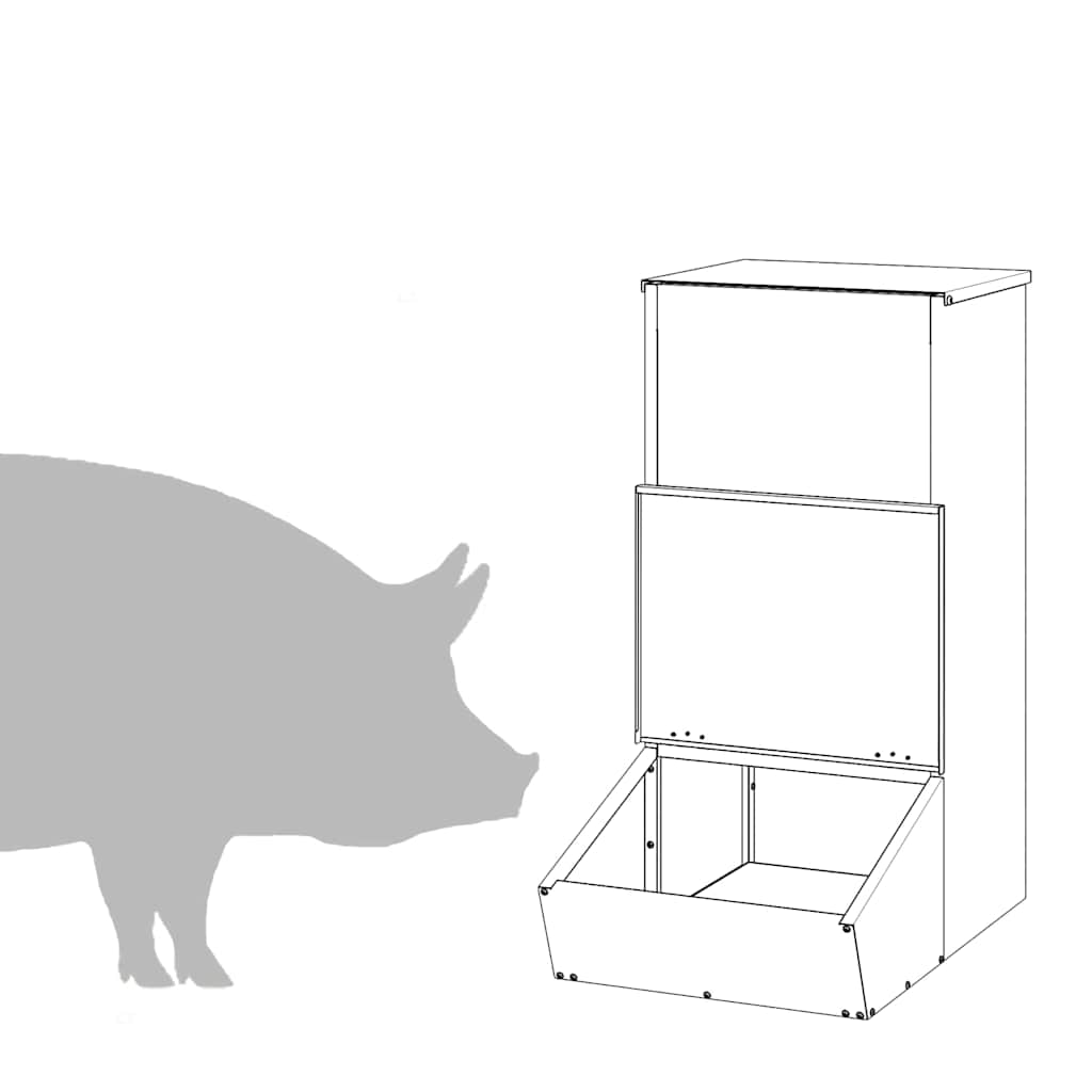 Schweinfutterspender Schwarz 55 x 38 x 76 cm