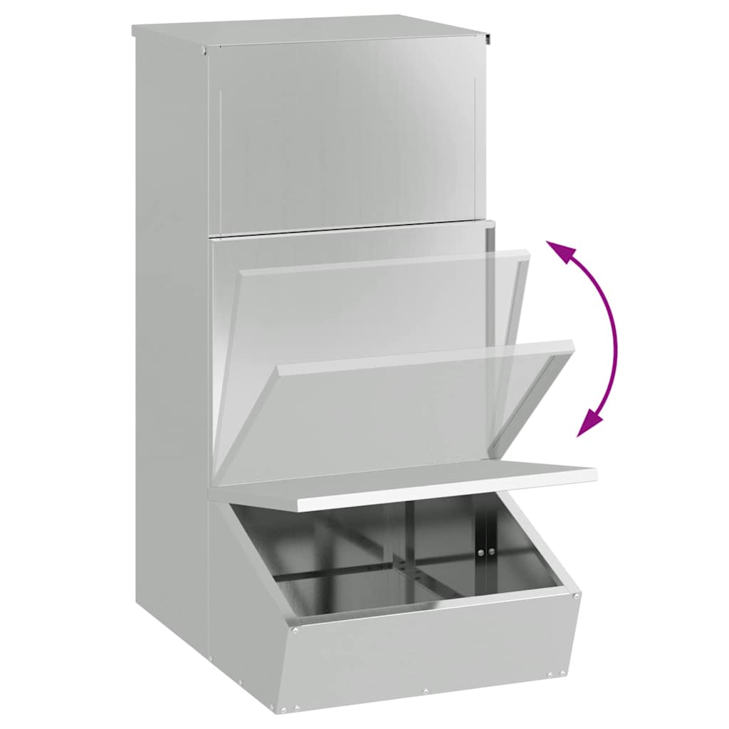 Schweinfutterspender Silber 55 x 38 x 76 cm Verzinkter Stahl