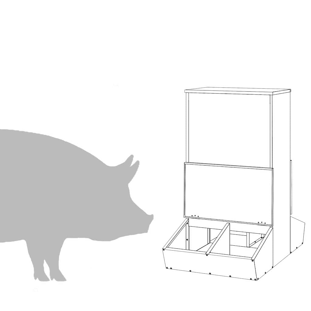 Schweinfutterspender Silber 82 x 51 x 91,5 cm Verzinkter Stahl