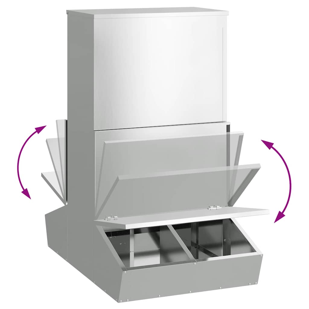 Schweinfutterspender Silber 82 x 51 x 91,5 cm Verzinkter Stahl