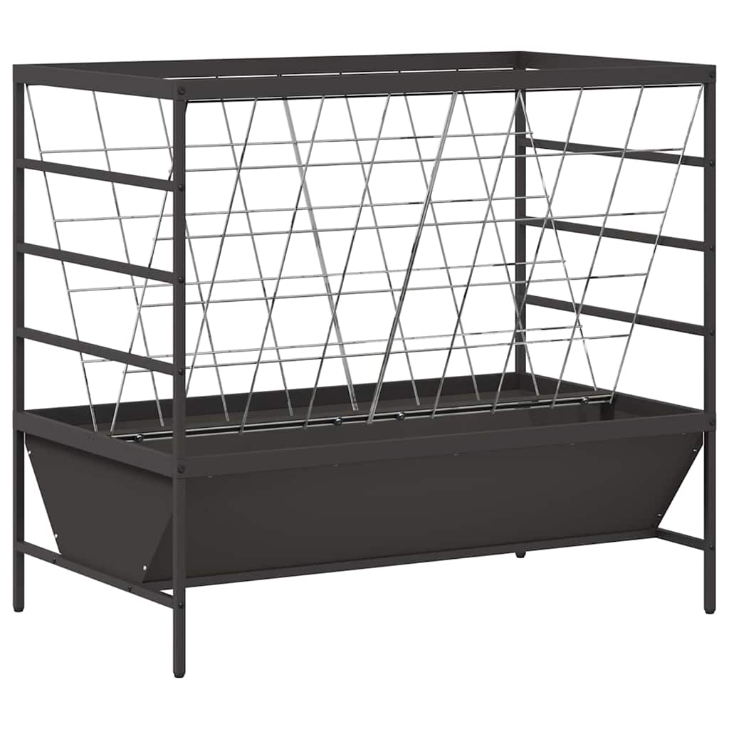 Viehfutterspender Schwarz 100 x 60 x 90 cm Kaltgewalzter Stahl