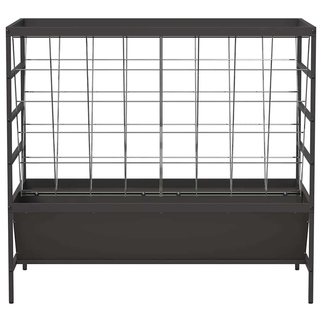 Viehfutterspender Schwarz 100 x 60 x 90 cm Kaltgewalzter Stahl